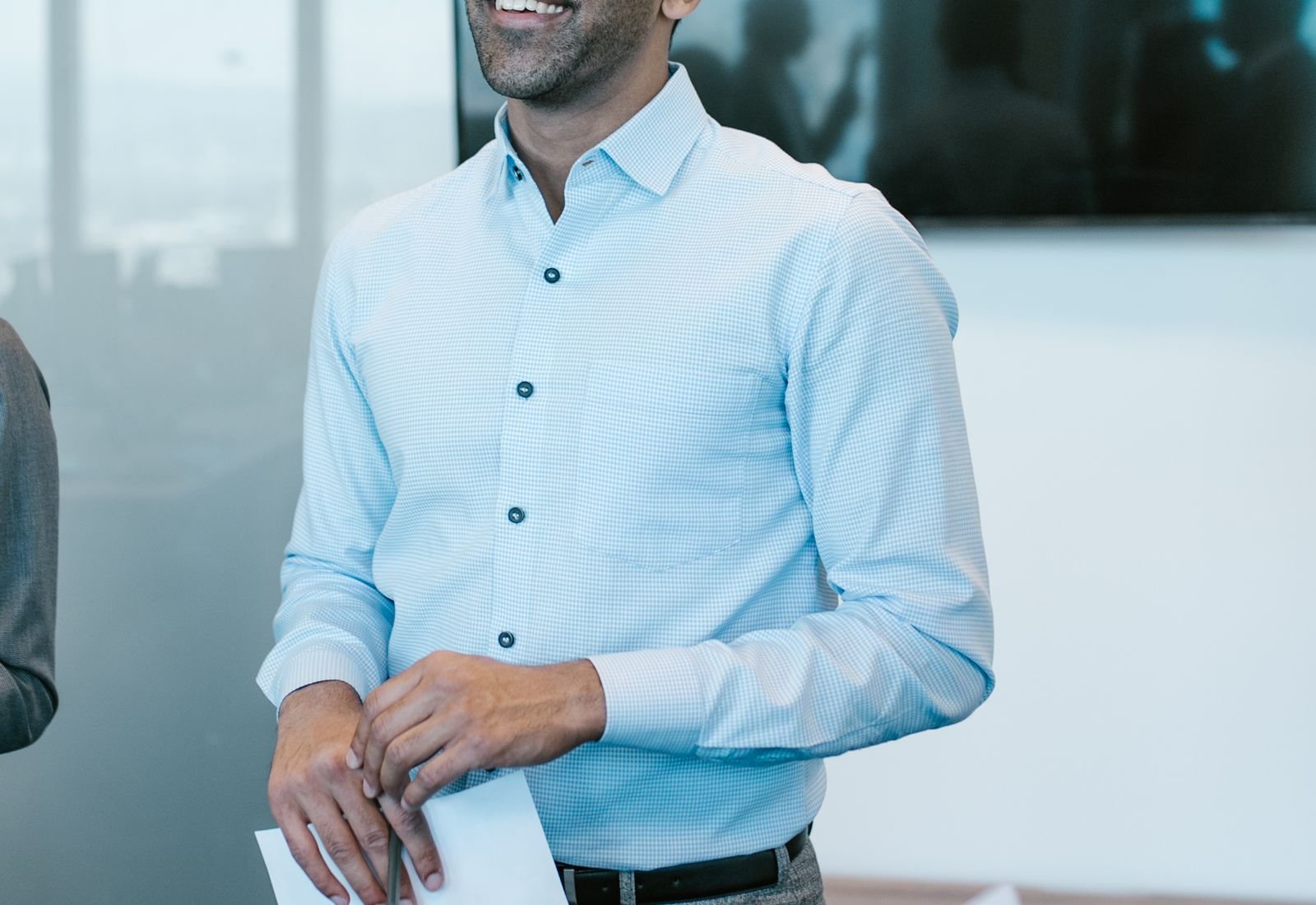 Investor reviewing portfolio